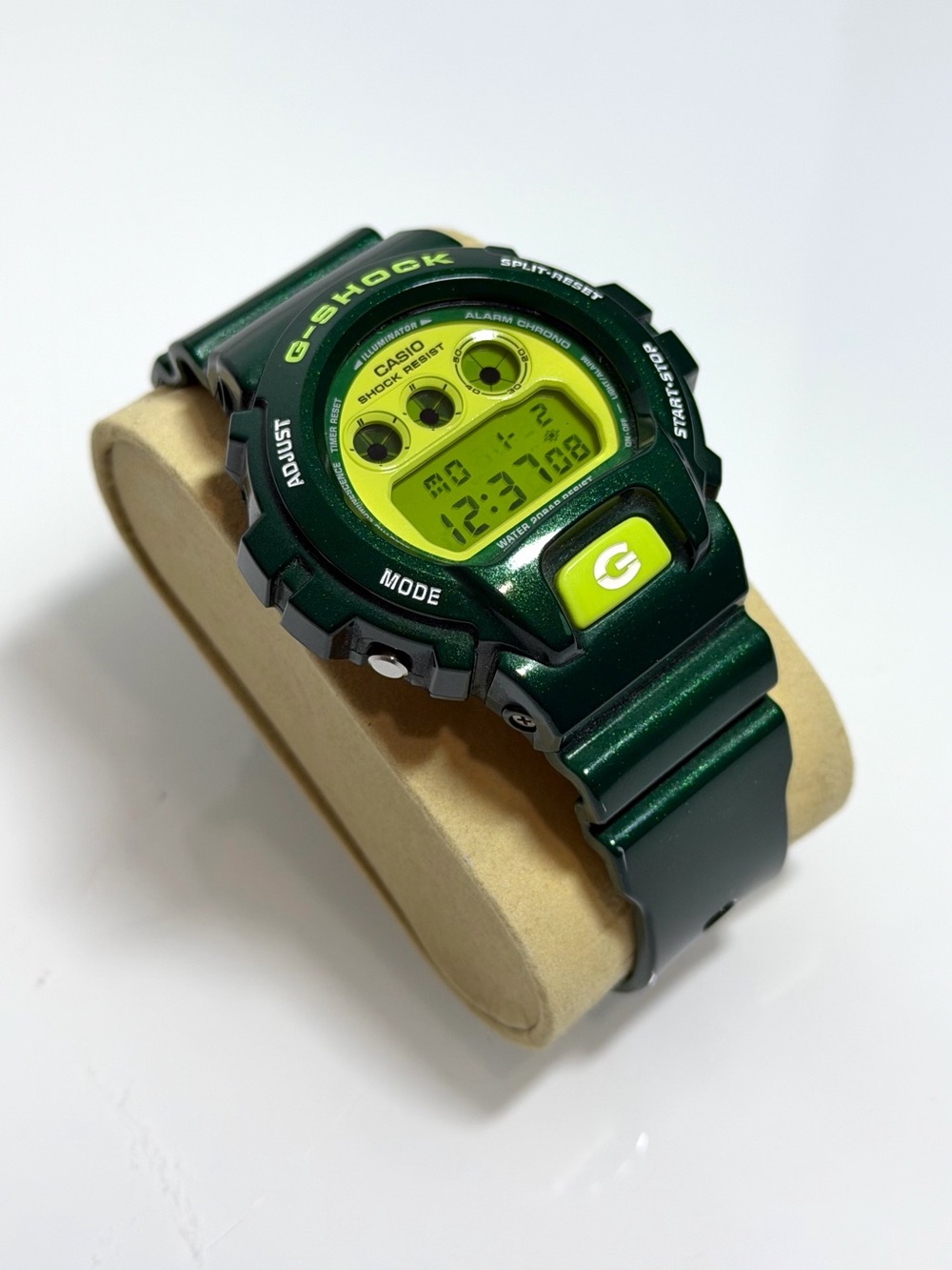 G-Shock Metallic Dark Green Digital Watch with Neon Green Dial DW-6900CC Vintage